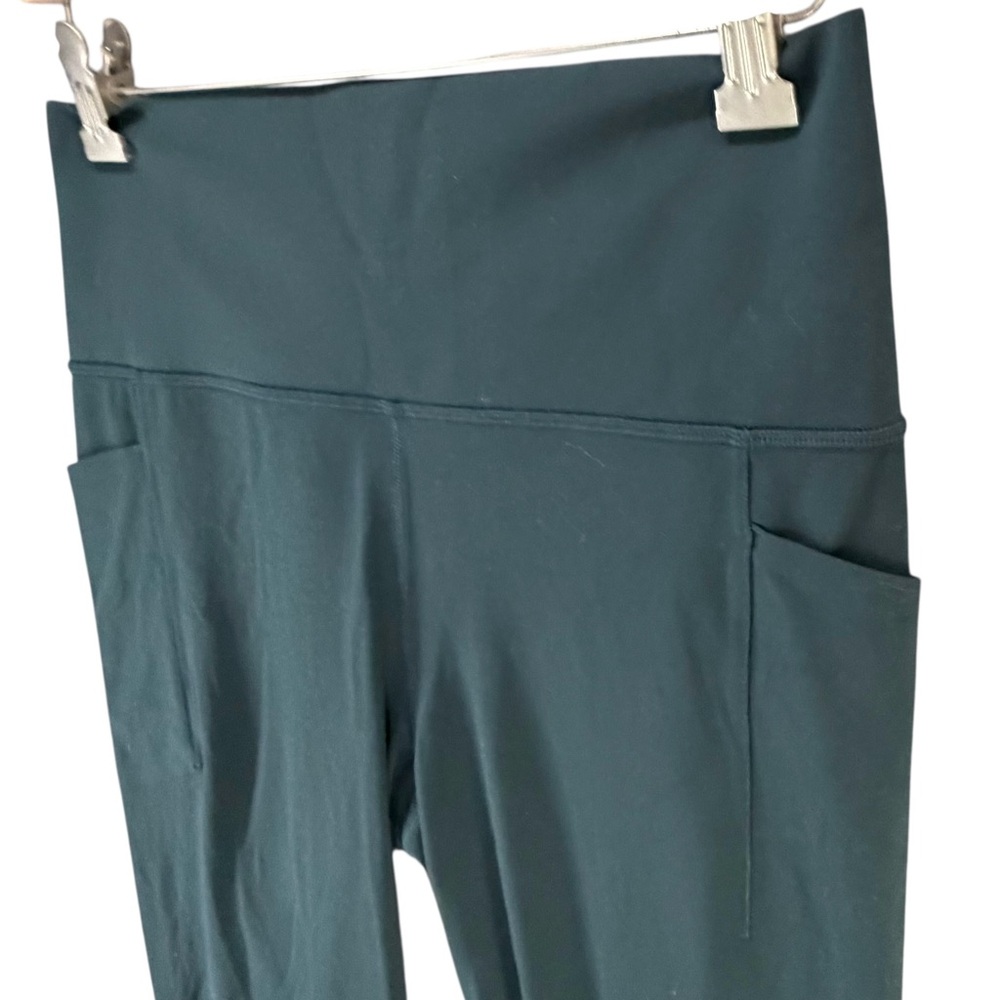 Athleta Salutation Stash Tight Leggings M Pine Green Active Workout Yoga UPF 40+ - Picture 2 of 10